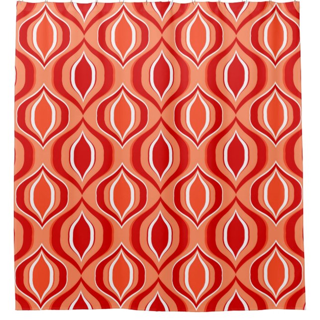 Seamless geometric ethnic pattern. Red, brown orna Shower Curtain (Front)