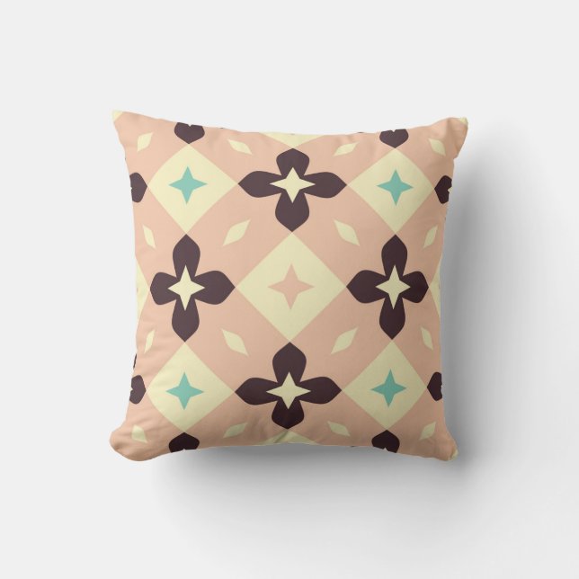 Seamless geometric floral  pattern cushion (Front)