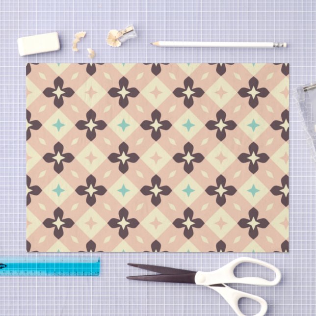 Seamless geometric floral  pattern tissue paper (Craft)