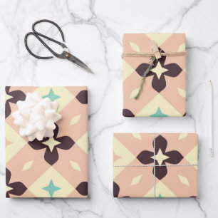 Seamless geometric floral pattern wrapping paper sheet
