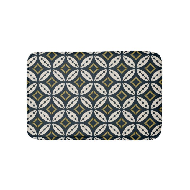 Seamless geometric flowers: colourful pattern. bath mat (Front)