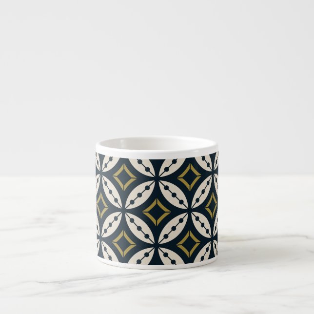 Seamless geometric flowers: colourful pattern. espresso cup (Front)