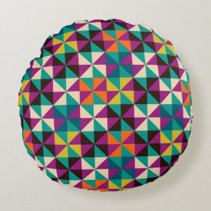 Seamless Geometric, Modern Pattern Design. Round Cushion