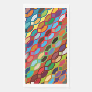 Seamless Geometric Multicolor Chain Pattern Napkin