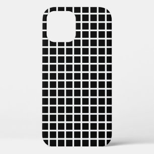 Seamless geometric pattern. Black square on white iPhone 12 Case