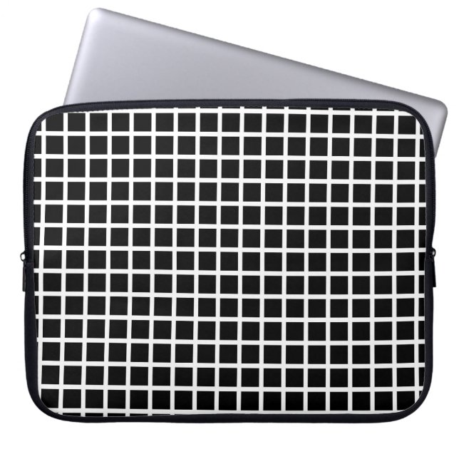 Seamless geometric pattern. Black square on white  Laptop Sleeve (Front)
