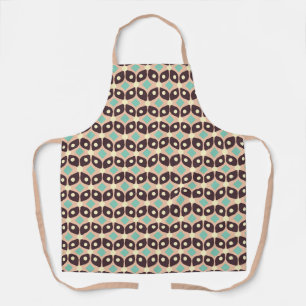 Seamless geometric pattern in dark brown leaf apron