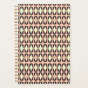 Seamless geometric pattern in dark brown leaf planner