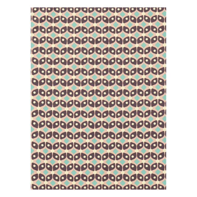 Seamless geometric pattern in dark brown leaf  tablecloth (Front)