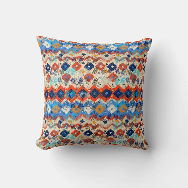 Seamless geometric pattern in ethnic cushion (Front)