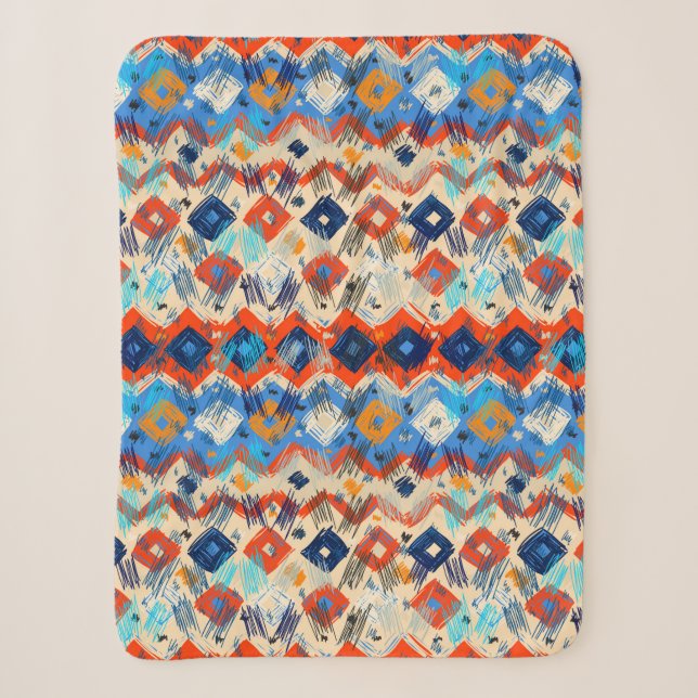 Seamless geometric pattern in ethnic sherpa blanket (Front)