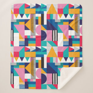 Seamless geometric pattern in modern abstract styl sherpa blanket