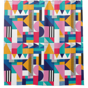Seamless geometric pattern in modern abstract styl shower curtain