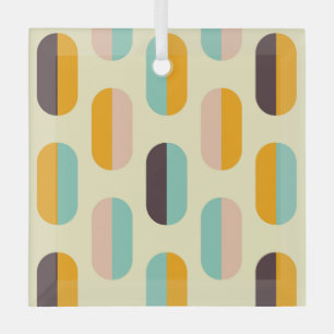 Seamless geometric pattern in retro vibes glass tree decoration