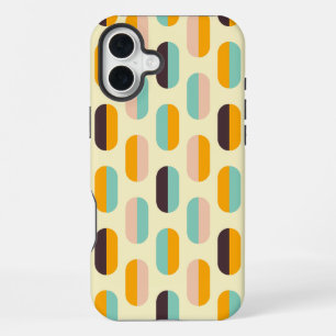 Seamless geometric pattern in retro vibes iPhone 16 plus case