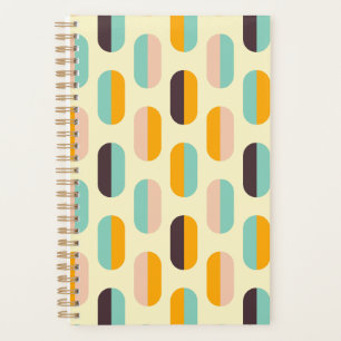 Seamless geometric pattern in retro vibes planner