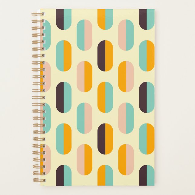 Seamless geometric pattern in retro vibes planner (Front)