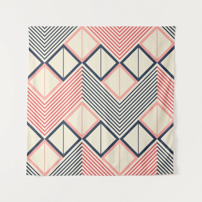 Seamless geometric pattern of horizontal zigzag in tapestry (Front)