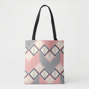 Seamless geometric pattern of horizontal zigzag in tote bag