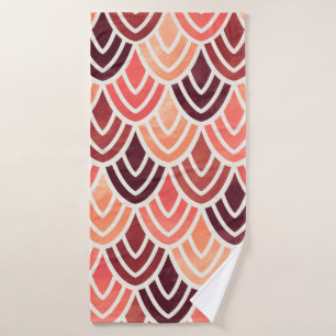 Seamless geometric pattern on paper texture bath towel