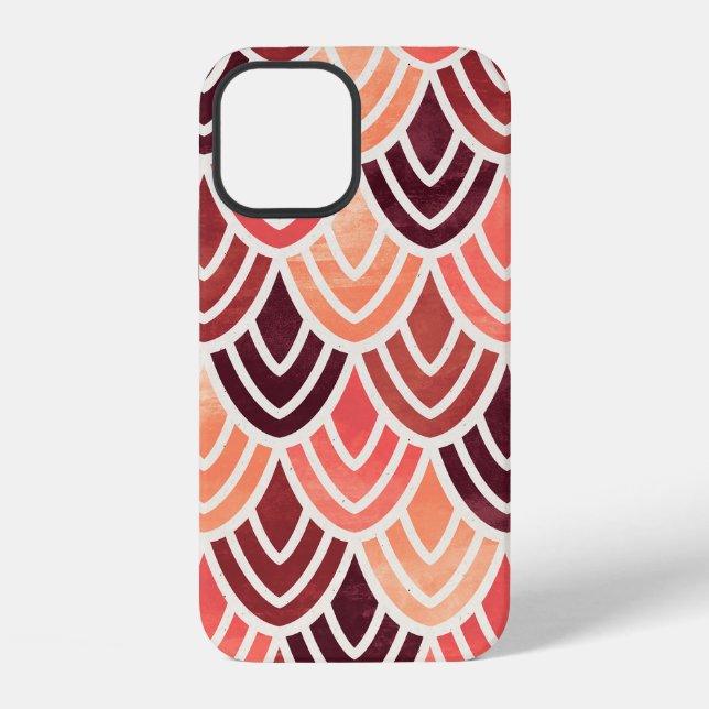 Seamless geometric pattern on paper texture iPhone case (Back)