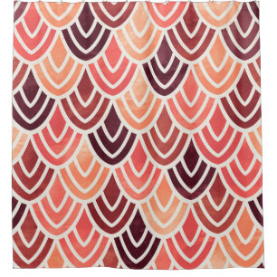 Seamless geometric pattern on paper texture shower curtain