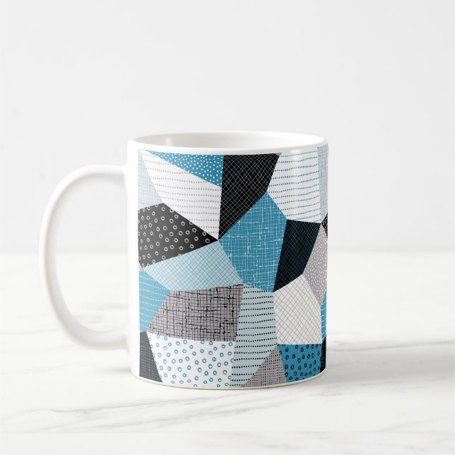 Seamless geometric pattern, patchwork tiles. Freeh Coffee Mug (Left)
