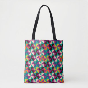 Seamless geometric pattern tote bag