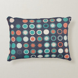 Seamless geometric pattern with colored elements,  decorative cushion