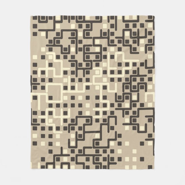 Seamless geometric pattern with coloured elements, fleece blanket (Front)
