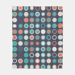 Seamless geometric pattern with coloured elements, fleece blanket