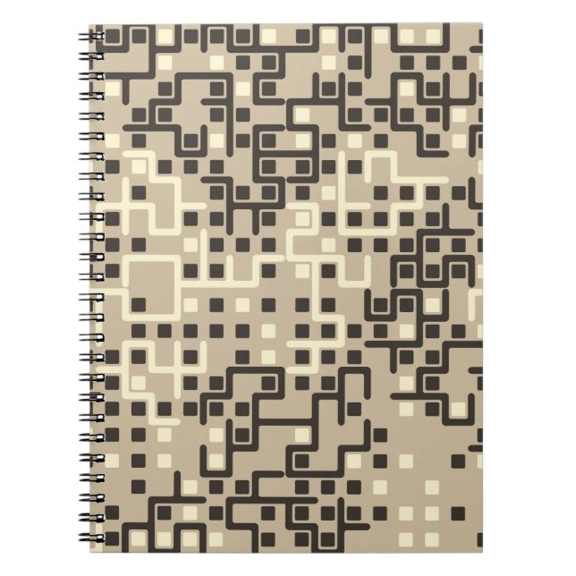 Seamless geometric pattern with coloured elements, notebook (Front)