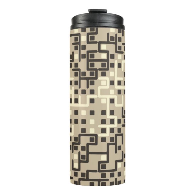 Seamless geometric pattern with coloured elements, thermal tumbler (Front)