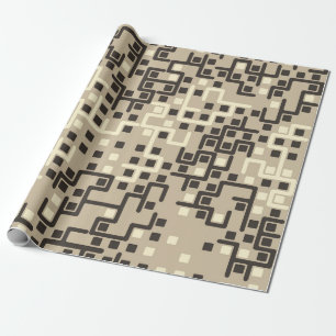 Seamless geometric pattern with coloured elements, wrapping paper