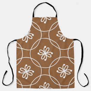 Seamless geometric pattern with flowers apron