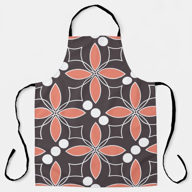Seamless geometric pattern with flowers. art.  apron (Front)