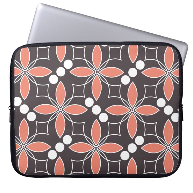 Seamless geometric pattern with flowers. art.  laptop sleeve (Front)
