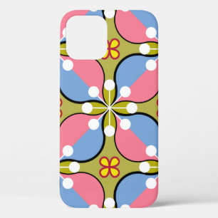 Seamless geometric pattern with flowers iPhone 12 case