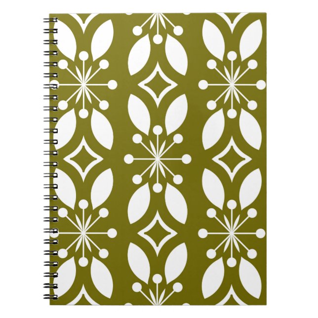 Seamless geometric pattern with flowers notebook (Front)