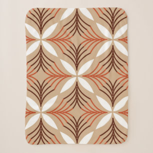 Seamless geometric pattern with flowers sherpa blanket