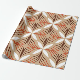 Seamless geometric pattern with flowers wrapping paper