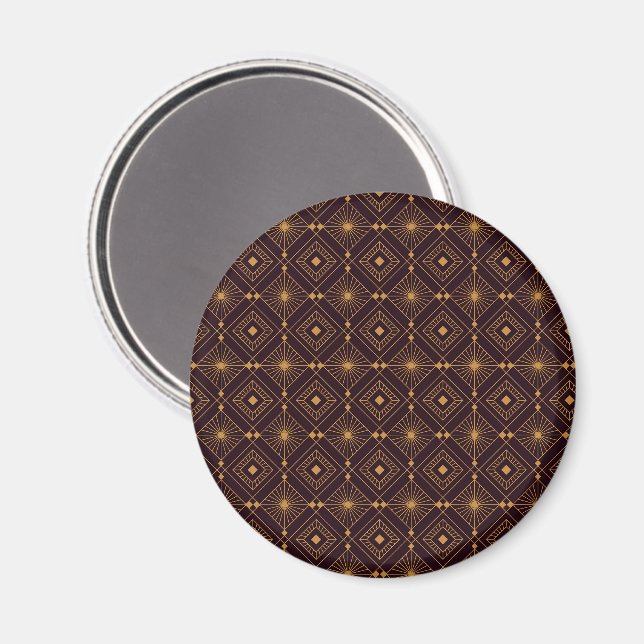 Seamless geometric pattern with gold diamond shape magnet (Front/Back)