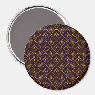 Seamless geometric pattern with gold diamond shape magnet