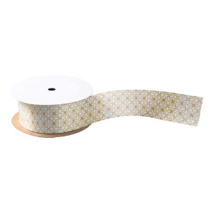 Seamless geometric pattern with intricate  satin ribbon