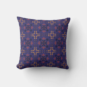Seamless geometric pattern with orange and red  cushion