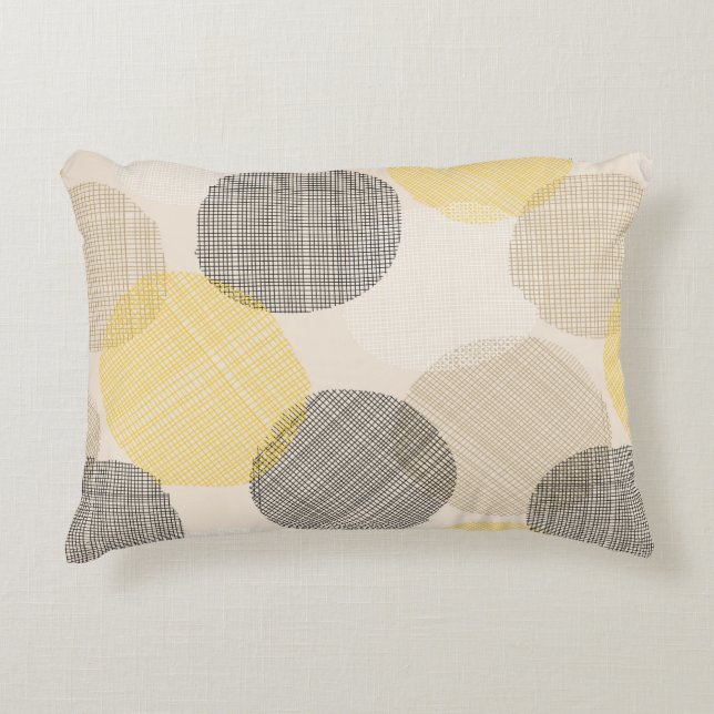 Seamless geometric pattern with pink circles decorative cushion (Front)