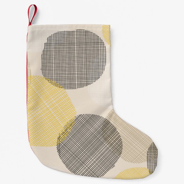 Seamless geometric pattern with pink circles small christmas stocking (Front)
