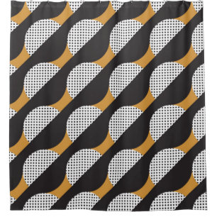 Seamless geometric pattern with semicircles shower curtain