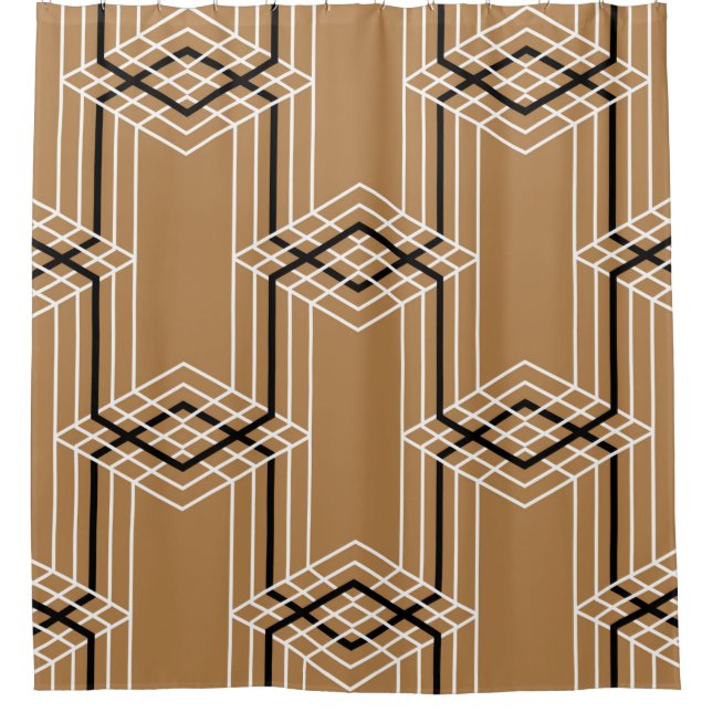 Seamless geometric pattern with squares shower curtain (Front)
