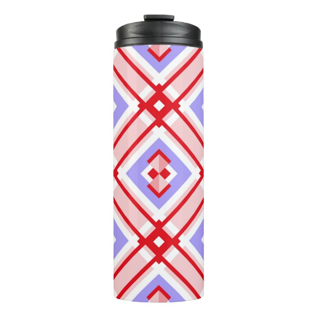 Seamless geometric pattern with squares thermal tumbler (Front)